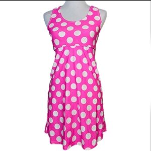 Spunkwear Original Fushia Pink Polka Dot Pullover Quick Dry Athletic Swim Dress
